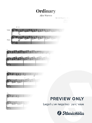 Alex Warren - Ordinary | Violin & Piano (with Chords)