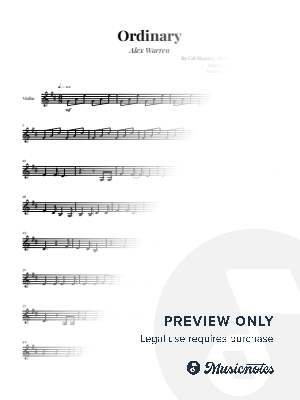 Alex Warren - Ordinary | Violin Solo Score by Glauco Fernandes - Sheet Music