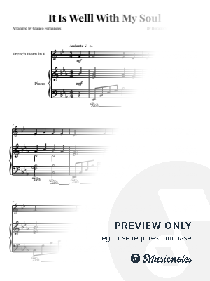 It Is Well With My Soul | French Horn and Piano by Glauco Fernandes - Sheet Music