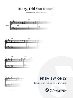 Mary, Did You Know? | Easy Piano (with Chords) by Glauco Fernandes - Sheet Music