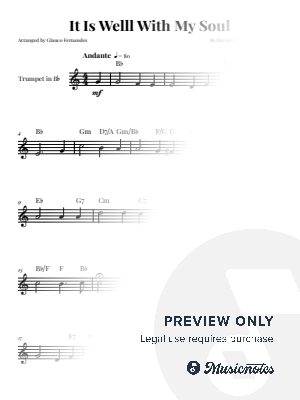 It Is Well With My Soul | Bb Trumpet Solo (with Chords) by Glauco Fernandes - Sheet Music