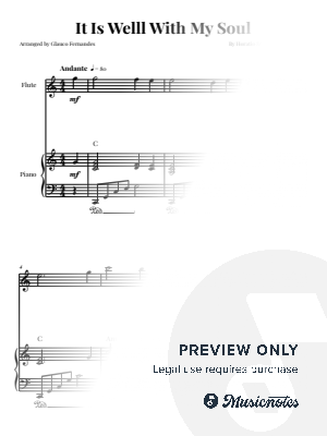 It Is Well With My Soul | Flute and Piano (with Chords) by Glauco Fernandes - Sheet Music