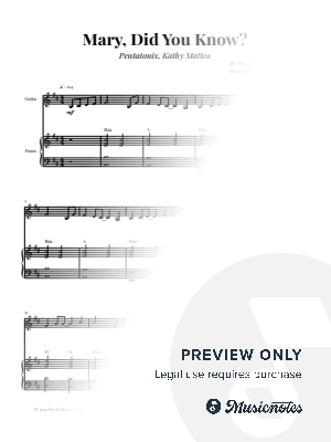 Mary, Did You Know? | VIOLIN and PIANO (with Chords) by Glauco Fernandes - Sheet Music