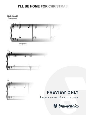 I'll Be Home for Christmas - early intermediate piano by Beth Alcock – Violin & Piano Arrangements - Sheet Music