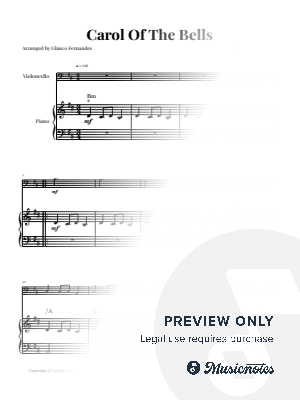 Carol Of The Bells | EASY CELLO and PIANO (with Chords)