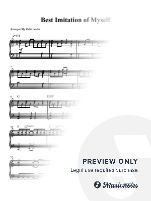 Best Imitation of Myself [easy, 2 pages] by Katie Levine - Sheet Music