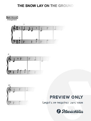 The Snow Lay On The Ground - christmas | beginner piano by Beth Alcock – Violin & Piano Arrangements - Sheet Music