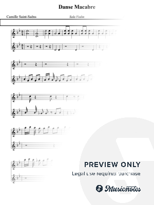 Danse Macabre – Camille Saint-Saëns (Solo Violin) by Nivek Piano - Sheet Music