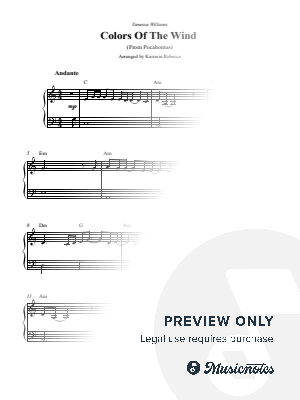 Colors of the Wind by Kaiserin Rebecca - Sheet Music