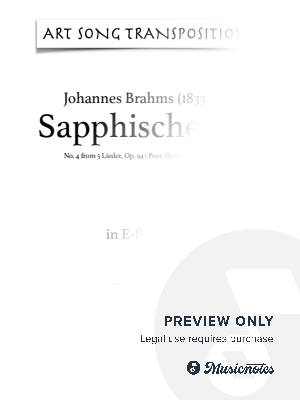 BRAHMS: Sapphische Ode, Op. 94 no. 4 (transposed to E-flat major)