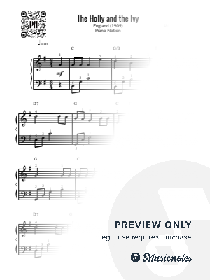 The Holly and the Ivy (Easy Piano)