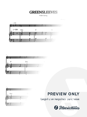 Greensleeves (What Child is This?) • Christmas Song | flute and piano sheet music (chords)