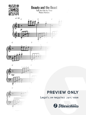 Beauty and the Beast, Tale As Old As Time (Easy Piano)