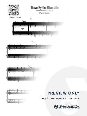 Down By the Riverside, Louis Amstrong (Easy Piano) by Piano Notion - Sheet Music