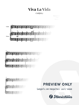 Viva La Vida - Coldplay | EASY VIOLIN and PIANO (with Chords)