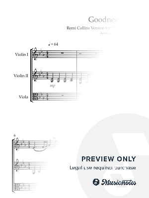 Goodness of God (Remi Collins Version) by Allie Violin - Sheet Music