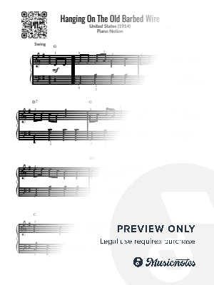 Hanging On The Old Barbed Wire (Easy Piano)
