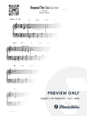 Beyond the Sea, Bobby Darin (Easy Piano)