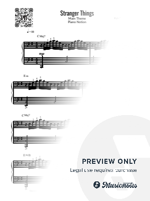 Stranger Things, Main Theme (Easy Piano) by Piano Notion - Sheet Music