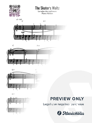The Skater's Waltz, La valse des patineurs, Émile Waldteufel (Easy Piano) by Piano Notion - Sheet Music