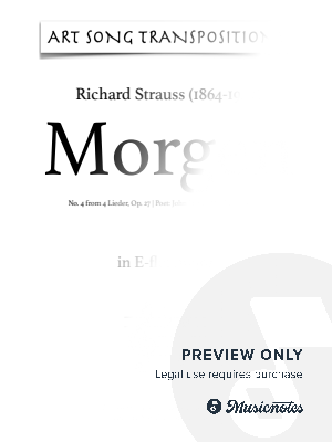 STRAUSS: Morgen, Op. 27 no. 4 (transposed to E-flat major)