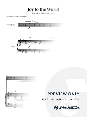 Joy To The World | TROMBONE and PIANO (with Chords)