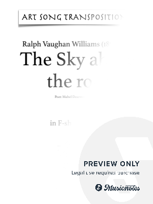 VAUGHAN WILLIAMS: The Sky above the roof (transposed to F-sharp minor) by Art Song Transpositions - Sheet Music