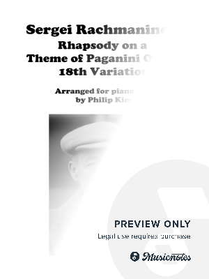 Rachmaninoff 18th Variation from Rhapsody on a Theme of Paganini for Solo Piano by Philip Kim - Sheet Music