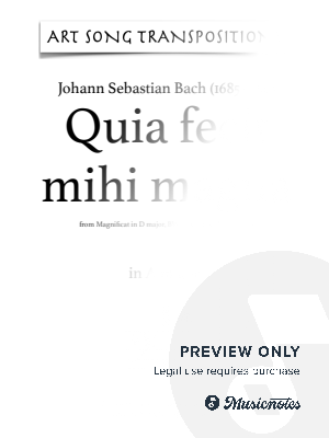 BACH: Quia fecit mihi magna, BWV 243 (transposed to A major)