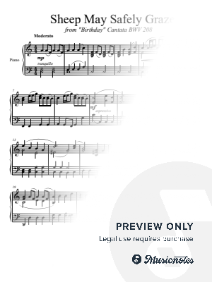 Sheep May Safely Graze Bach Piano