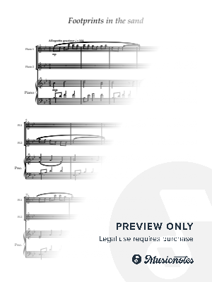 Footprints in the sand. For Flute Duet and Piano. by Grant Horsley - Sheet Music