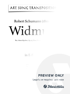 SCHUMANN: Widmung, Op. 25 no. 1 (transposed to E-flat major) by Art Song Transpositions - Sheet Music