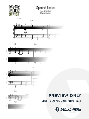 Spanish Ladies, Sea Shanties (Easy Piano)