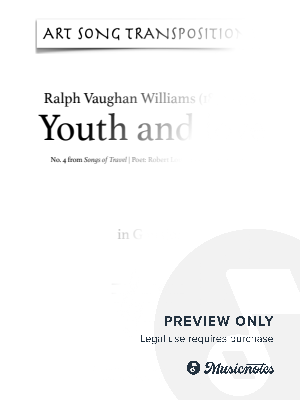 VAUGHAN WILLIAMS: Youth and love (transposed to G major) by Art Song Transpositions - Sheet Music