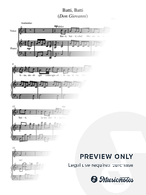 Batti, Batti (Wolfgang A. Mozart) by Lance Bastian - Sheet Music