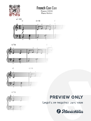 French Can Can, Jacques Offenbach (Easy Piano) by Piano Notion - Sheet Music