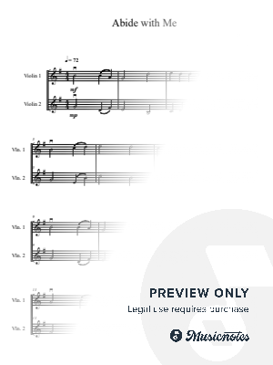 Abide with Me (Violin Duet) by B. C. Dockery - Sheet Music