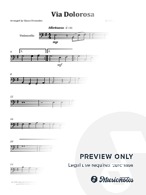 Via Dolorosa - Sandi Patty | EASY CELLO SOLO by Glauco Fernandes - Sheet Music