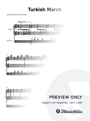 Rondo Alla Turca (Turkish March) by Mozart - Easy Piano for Beginners with Accompaniment for the Teacher