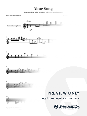 Your Song - Elton John | TENOR SAX SOLO