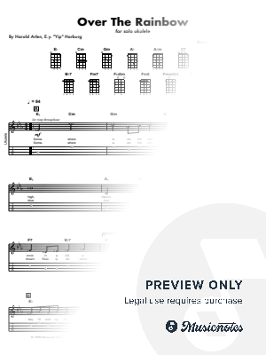 Over The Rainbow (for solo ukulele) by Danny Crocome Music - Sheet Music