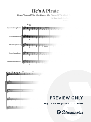 He's A Pirate - Pirates of the Caribbean | SAXOPHONE QUINTET (with Chords)