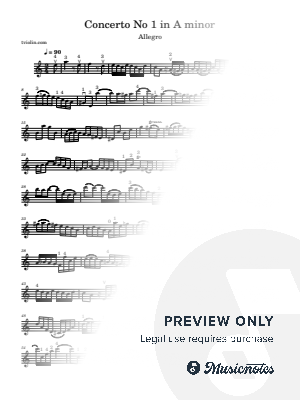 J.S. Bach Concerto in A Minor, Allegro for Violin and Piano