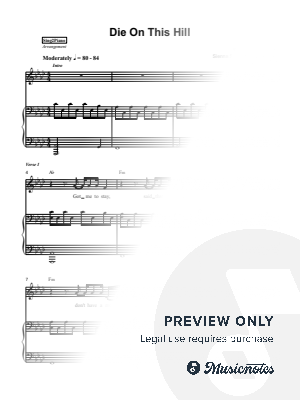 Die on This Hill by Sing2Piano - Sheet Music