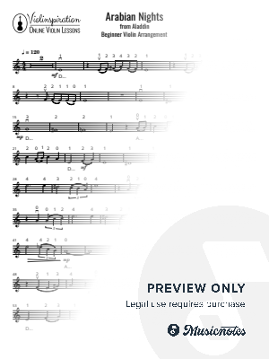 Arabian Nights by Violinspiration - Sheet Music