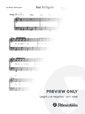 Just A Gigalo by Bernie Schweickart - Sheet Music