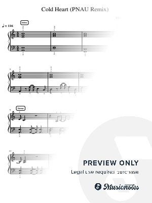 Cold Heart (PNAU Remix) - Pre-Advanced by Simply Piano - Sheet Music