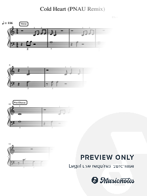 Cold Heart (PNAU Remix) - Essentials by Simply Piano - Sheet Music