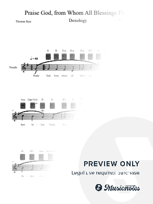 Praise God from Whom All Blessings Flow (Doxology) for Lead Sheet: Melody, Lyrics, & Chords by B. C. Dockery - Sheet Music