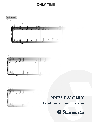 Only Time (Enya) - easy piano by Beth Alcock – Violin & Piano Arrangements - Sheet Music